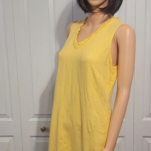 Briggs New York Yellow Embellished V-Neck Mini Sundress
